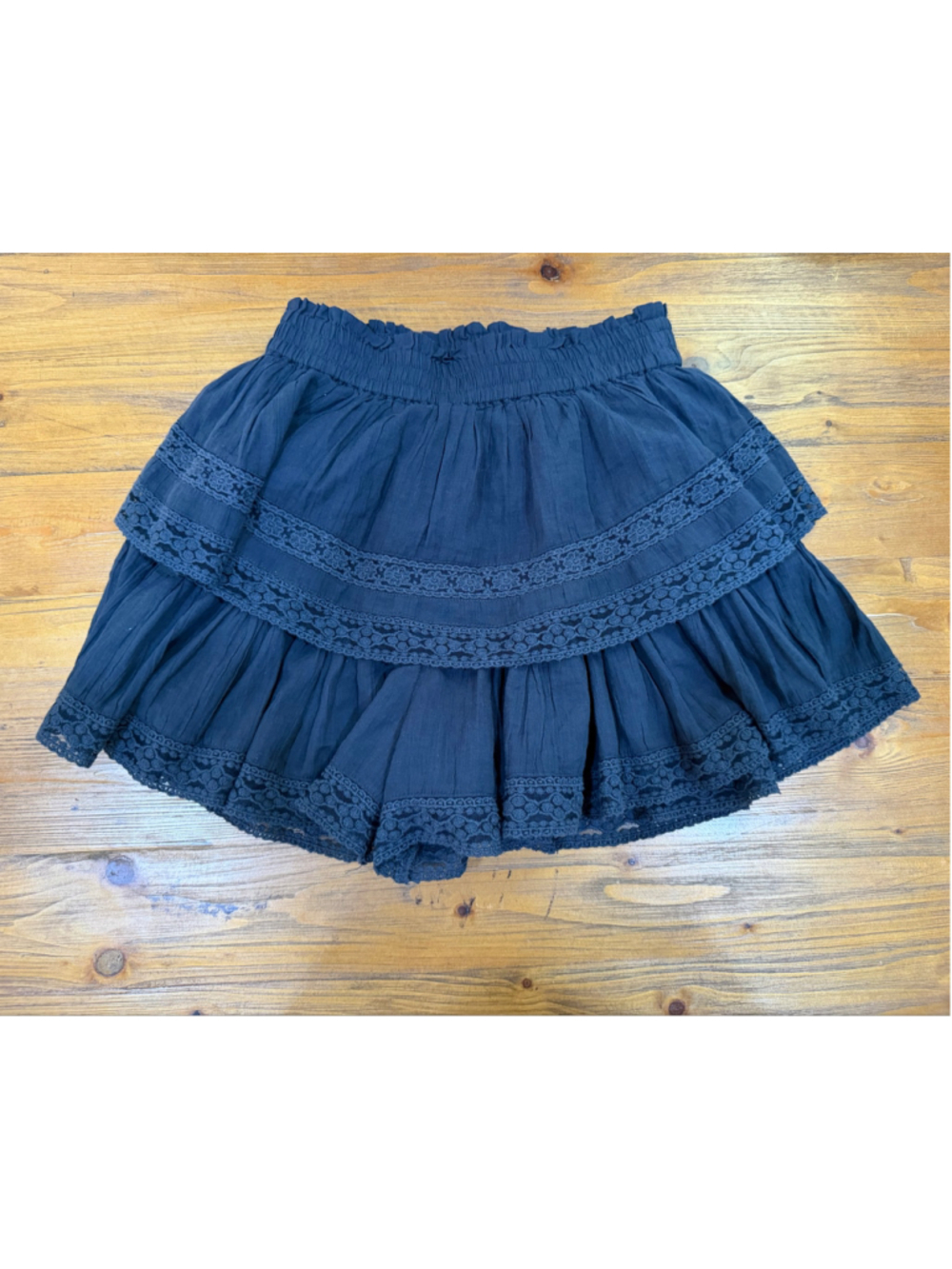 American Eagle Black Lace Trim Mini Skirt Size XS